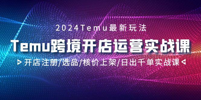 2024Temu跨境开店运营实战课，开店注册/选品/核价上架/日出千单实战课-源码天堂