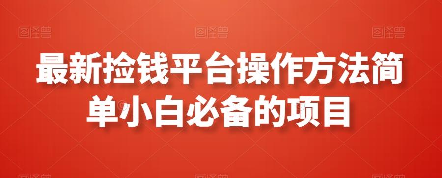 最新捡钱平台操作方法简单小白必备的项目-源码天堂