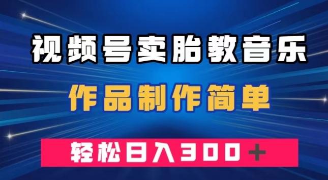 视频号卖胎教音乐，作品制作简单，一单49，轻松日入300＋-源码天堂