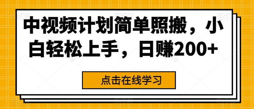 中视频计划简单照搬，小白轻松上手，日赚200+-源码天堂