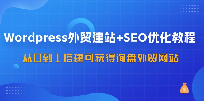 WordPress外贸建站+SEO优化教程，从0到1搭建可获得询盘外贸网站(57节课)-源码天堂