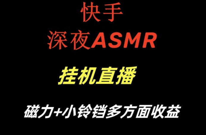 快手深夜ASMR挂机直播，磁力+小铃铛收益(附带工具和5G素材)【揭秘】-源码天堂