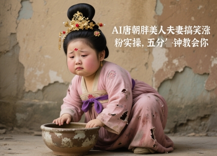 AI唐朝胖美人夫妻搞笑涨粉实操，五分钟教会你-源码天堂