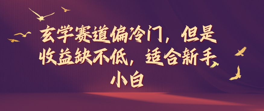 玄学赛道偏冷门，但是收益缺不低，适合新手小白【揭秘】-源码天堂