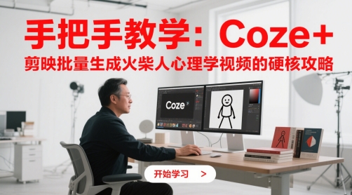 手把手教学：Coze + 剪映批量生成火柴人心理学视频的硬核攻略-源码天堂
