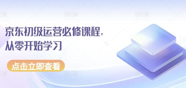京东初级运营必修课程，从零开始学习-源码天堂
