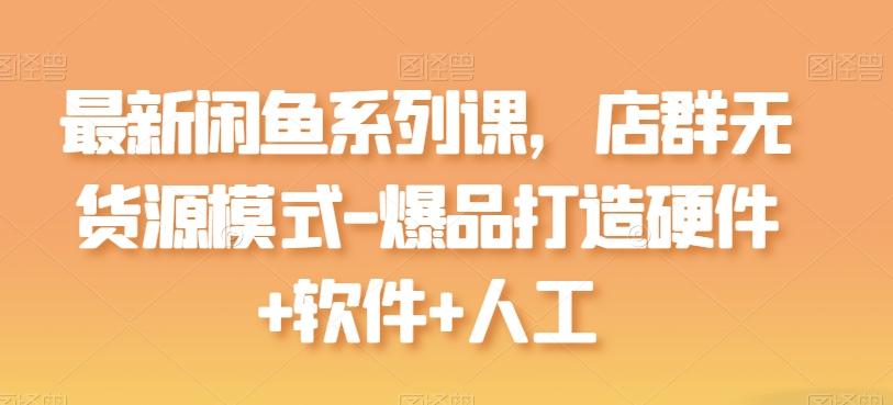 最新闲鱼系列课，店群无货源模式-爆品打造硬件+软件+人工-源码天堂