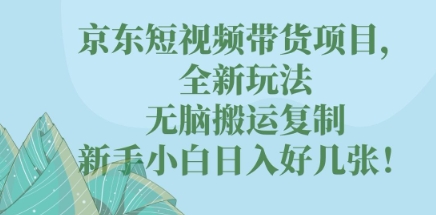 京东短视频带货项目，全新玩法，无脑搬运复制，新手小白日入好几张!-源码天堂