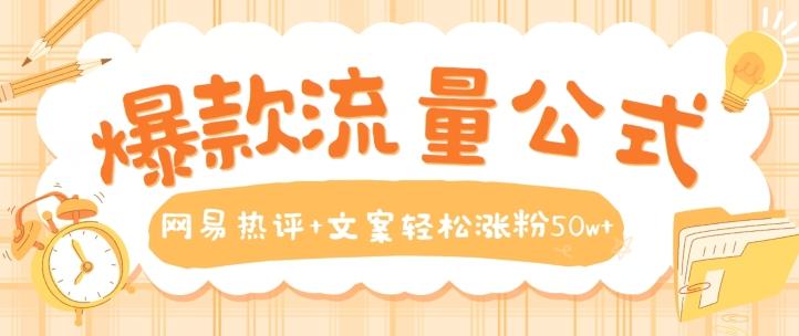 爆款流量公式，网易热评+文案轻松涨粉50w+【揭秘】-源码天堂