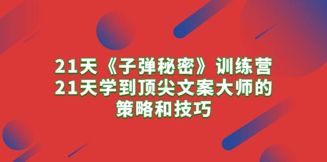 21天《子弹秘密》训练营，21天学到顶尖文案大师的策略和技巧-源码天堂