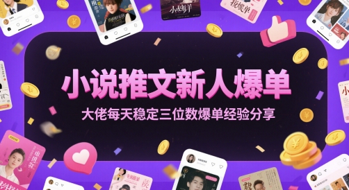 小说推文新人爆单大佬每天稳定三位数爆单经验分享-源码天堂