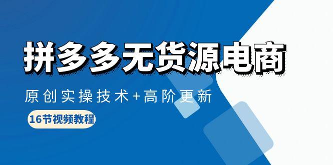 (10015期)拼多多无货源电商，原创实操技术+高阶更新(16节视频教程)-源码天堂