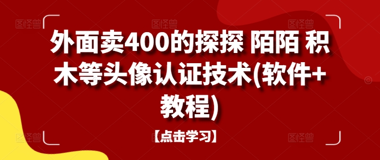 外面卖400的探探 陌陌 积木等头像认证技术(软件+教程)-源码天堂