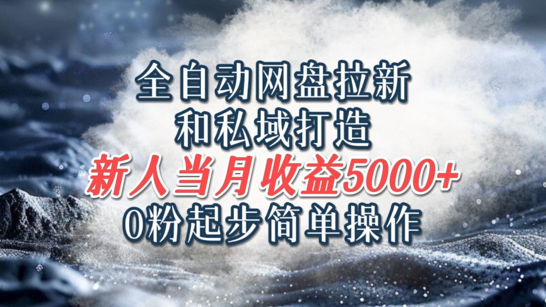 全自动网盘拉新和私域打造，0粉起步简单操作，新人入门当月收益5000以上-源码天堂