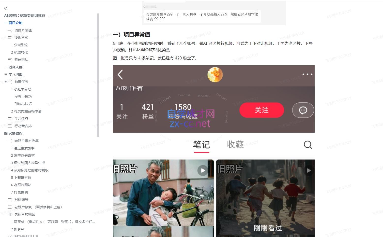 AI老相片视频变现训练营-源码天堂
