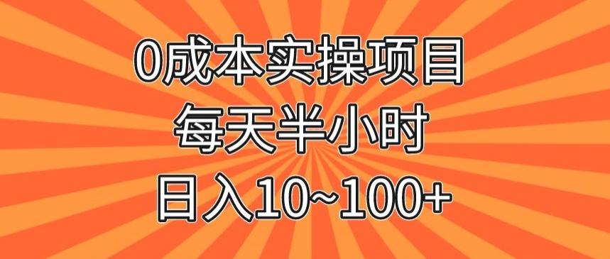 0成本实操项目，每天半小时，日入10~100+-源码天堂