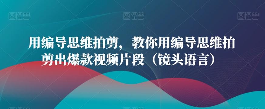 用编导思维拍剪，教你用编导思维拍剪出爆款视频片段(镜头语言)-源码天堂