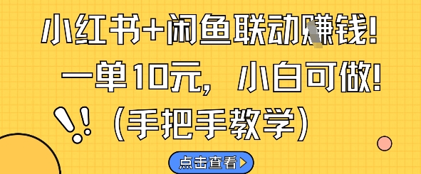 小红书+闲鱼联动挣钱，一单10元，小白可做-源码天堂