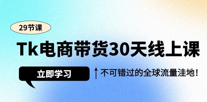(9463期)Tk电商带货30天线上课，不可错过的全球流量洼地(29节课)-源码天堂
