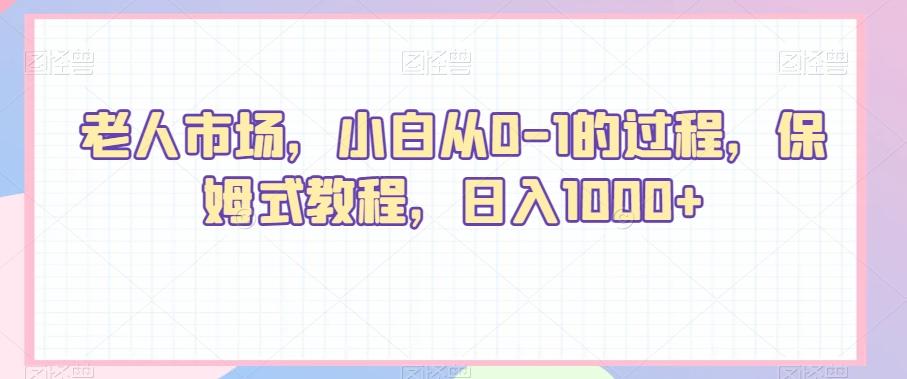 老人市场，小白从0-1的过程，保姆式教程，日入1000+-源码天堂