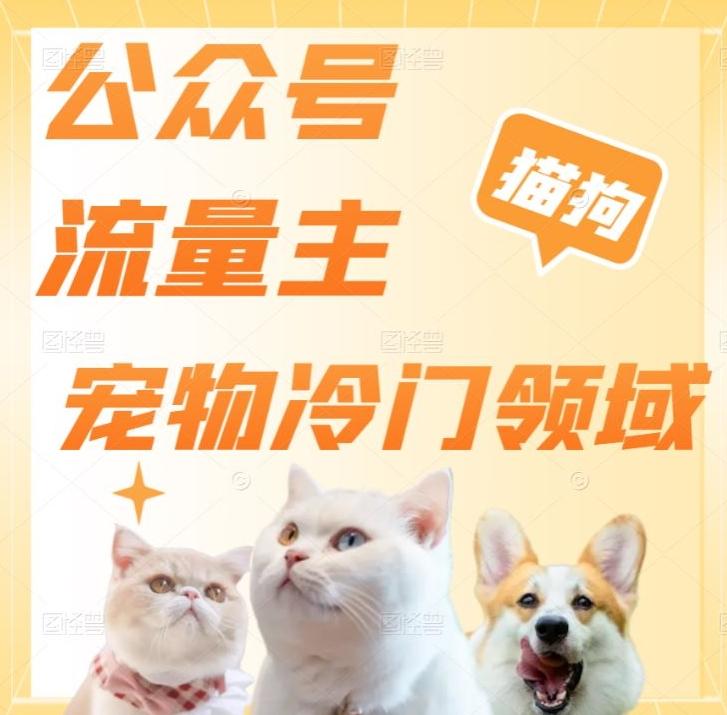 公众号流量主，萌宠冷门领域，单日收益2000+，简单暴力掘金，矩阵操作，无限放大收益！-源码天堂