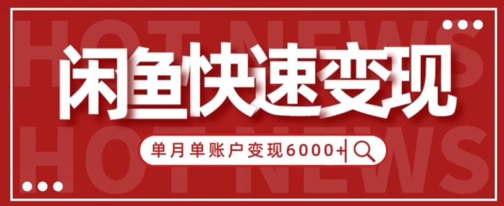 【新手项目】小白快速在闲鱼单月单账号变现6000+的秘密-源码天堂