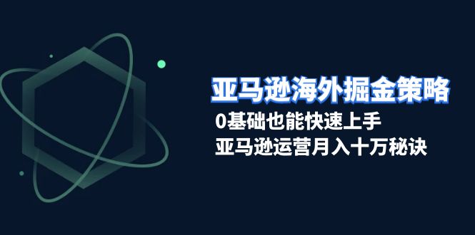 亚马逊海外掘金策略，0基础也能快速上手，亚马逊运营月入十万秘诀-源码天堂