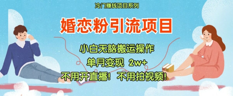 小红书婚恋粉引流，不用开直播，不用拍视频，不用做交付【揭秘】-源码天堂