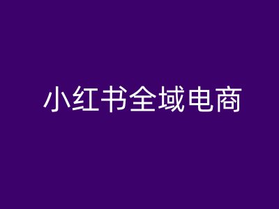 小红书全域电商，小红书电商教程-源码天堂