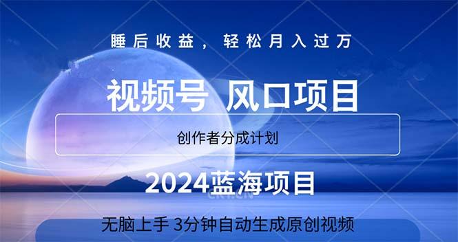 2024蓝海项目，3分钟自动生成视频，月入过万-源码天堂