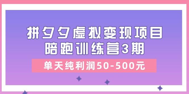 某收费培训《拼夕夕虚拟变现项目陪跑训练营3期》单天纯利润50-500元-源码天堂