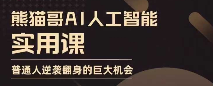 AI人工智能实用课，实在实用实战，普通人逆袭翻身的巨大机会-源码天堂