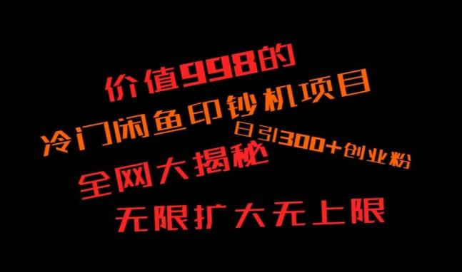 闲鱼流量印钞机项目大揭秘，日引300+创业粉，保姆级实操教程-源码天堂
