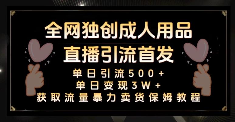 全网独创真人主播+无人直播单日引流500+，橙人用品暴力卖货单日变现3W+保姆似教学2.0【揭秘】-源码天堂
