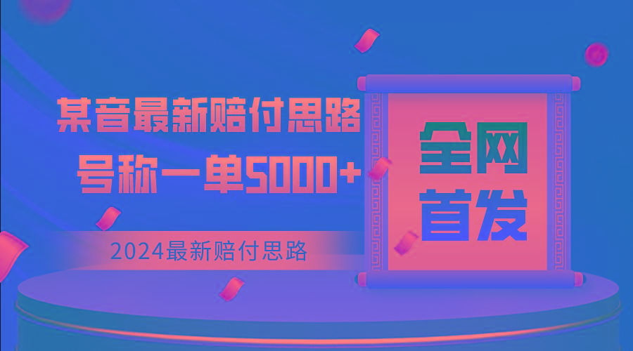 全网首发，2024最新某音赔付思路，号称一单收益5000+-源码天堂