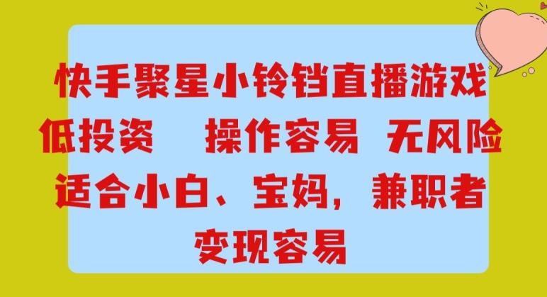 快手小铃铛游戏项目，低投入零风险，操作简单变现快-源码天堂