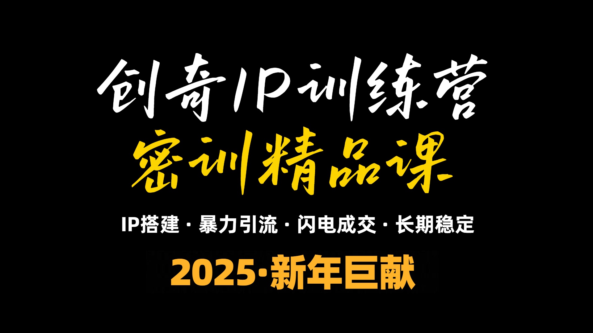 2025年“知识付费IP训练营”小白避坑年赚百万，暴力引流，闪电成交-源码天堂