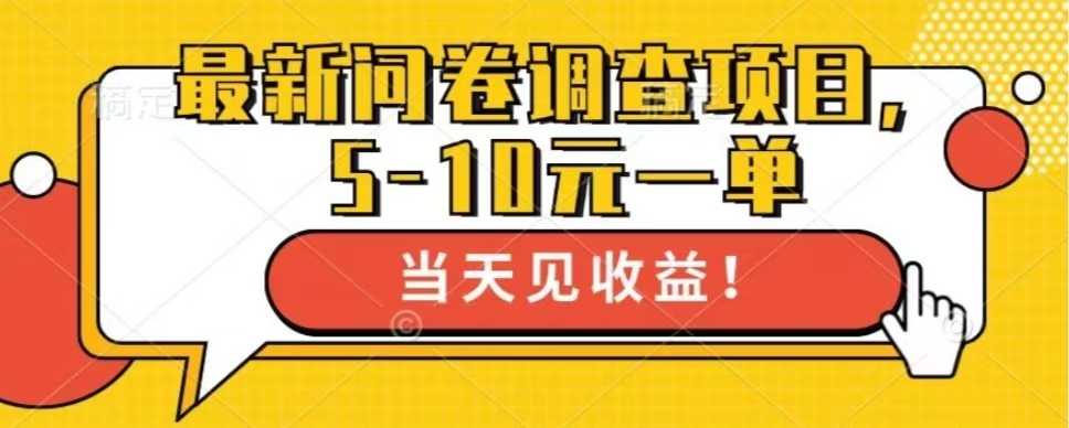 最新问卷调查项目，单日零撸100＋-源码天堂