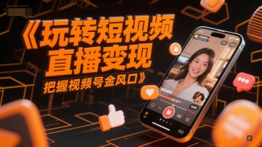 玩转短视频直播变现，把握视频号金风口-源码天堂