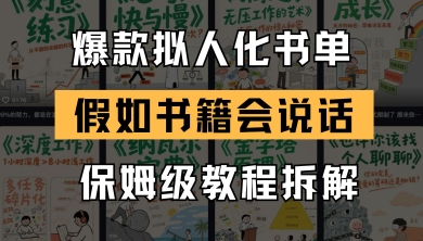 最新爆款拟人化书单玩法，假如书籍会说话，保姆级教程-源码天堂