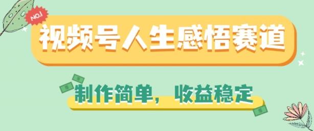 视频号人生感悟赛道，制作简单，收益稳定【揭秘】-源码天堂