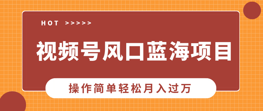 视频号风口蓝海项目，中老年人的流量密码，操作简单轻松月入过万-源码天堂