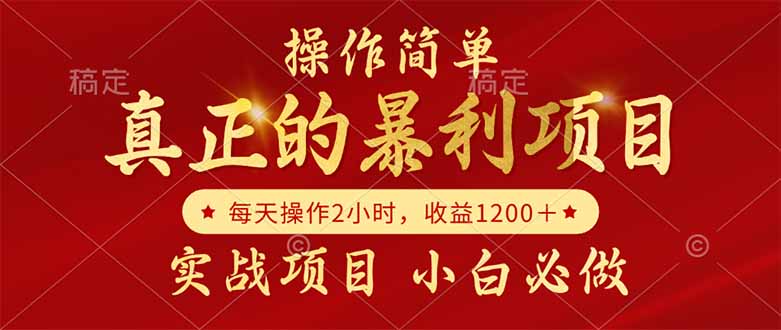 真正的暴利项目，操作简单，每天收益1200＋，自己做老板-源码天堂