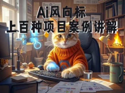 Ai风向标-附100种项目案例玩法-0基础小白到大神ai视频商业应用教学-源码天堂