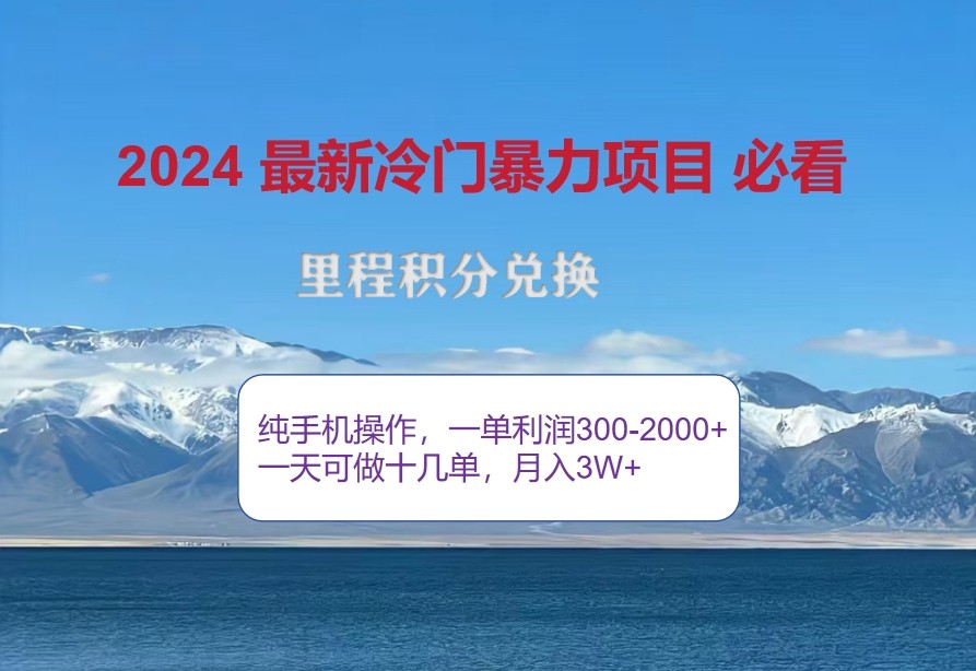 2024惊爆冷门暴利，里程积分最新玩法，高爆发期，一单300+—2000+-源码天堂