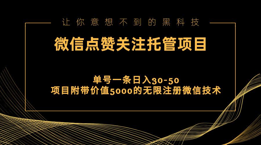视频号托管点赞关注，单微信30-50元，附带价值5000无限注册微信技术-源码天堂