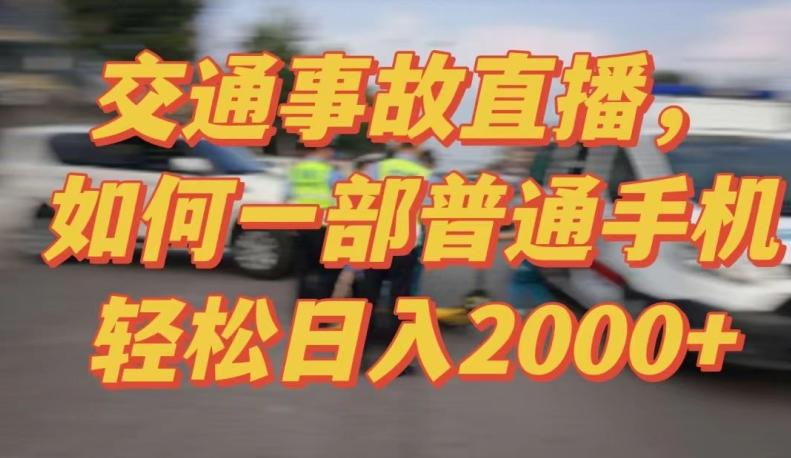 2024最新玩法半无人交通事故直播，实战式教学，轻松日入2000＋，人人都可做【揭秘】-源码天堂