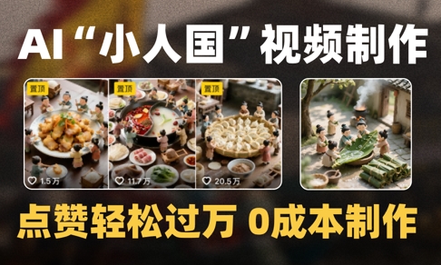 爆款1000W+播放微缩景观迷你小人国AI视频0成本制作全流程教学-源码天堂