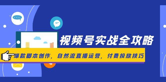 视频号实战全攻略，爆款脚本创作，自然流直播运营，付费投放技巧-源码天堂
