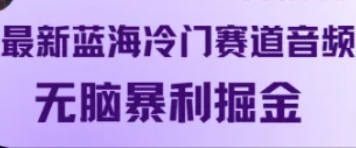 最新蓝海冷门赛道音频，无脑暴利掘金-源码天堂